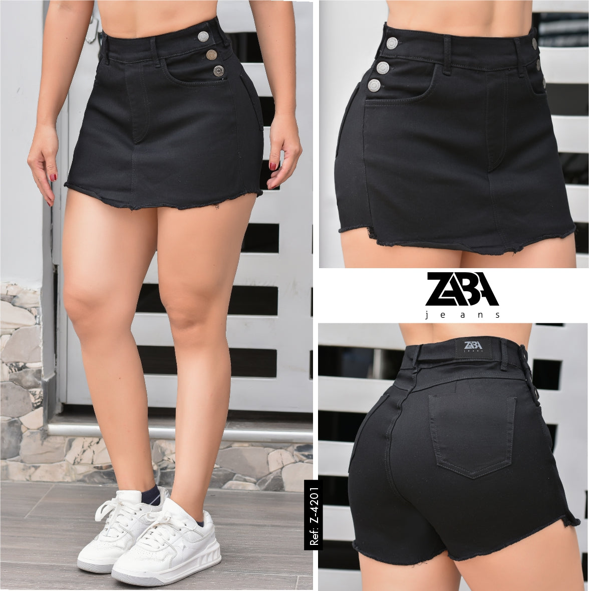 Short Pollera Outfit Con Pollera Negra De Jean Falda Short Zara
