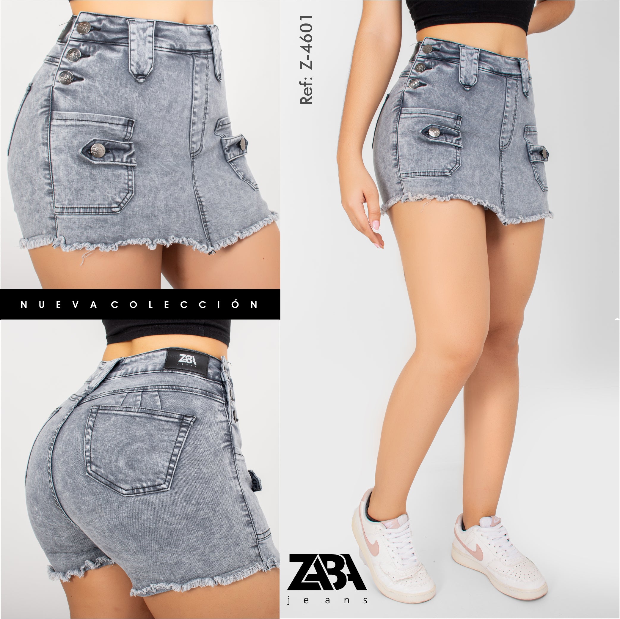 Falda short jeans damas sale